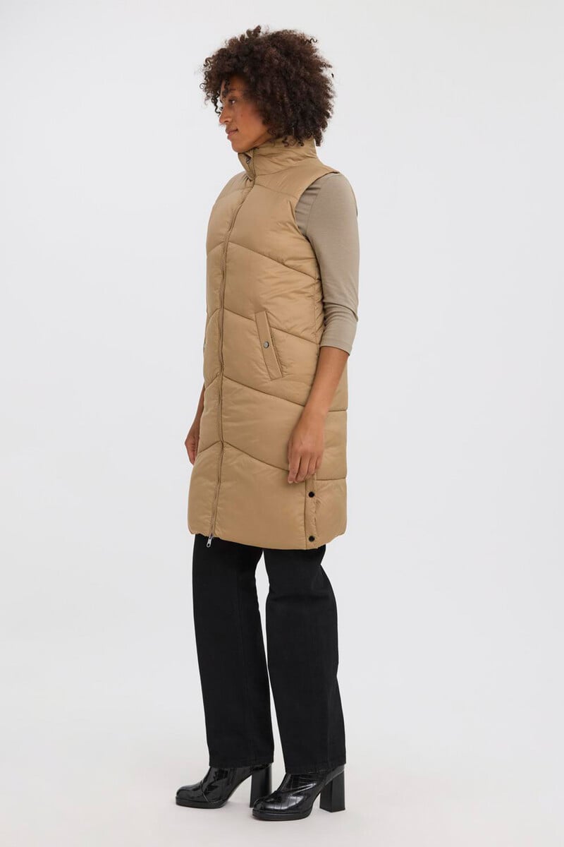 Cortefiel Chaleco Midi Acolchado De Mujer