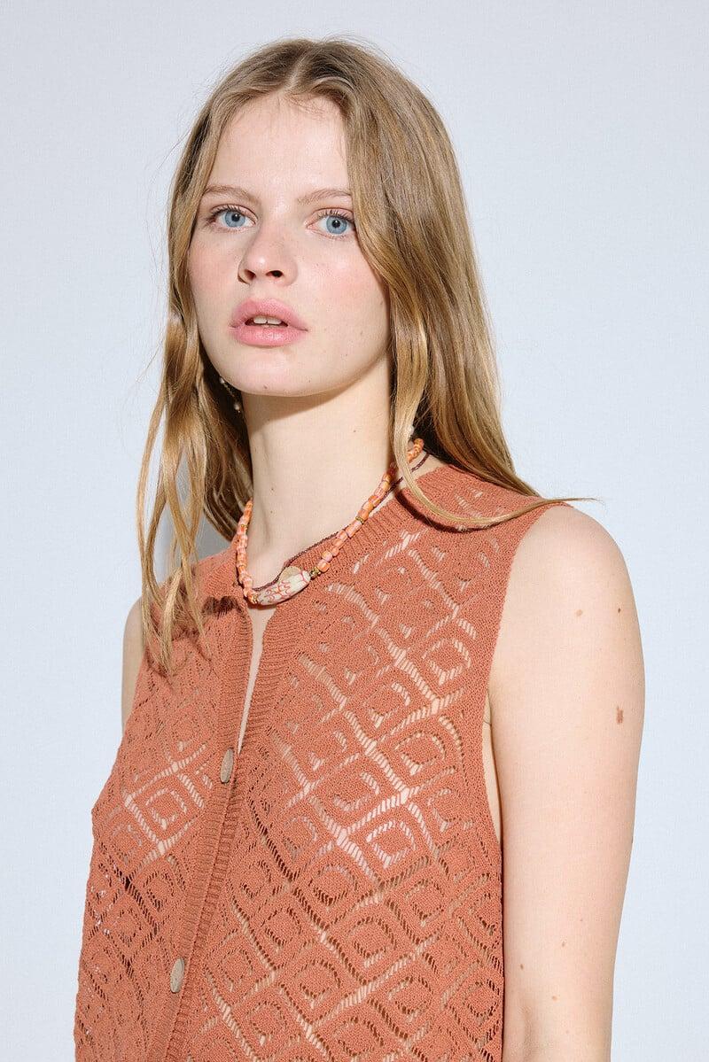 Cortefiel Chaleco Punto Largo