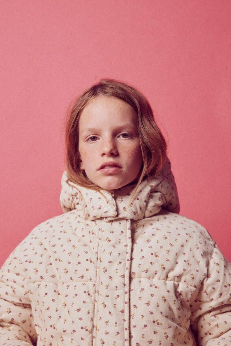 Cortefiel Chaqueta Acolchada Pana Flores Niña