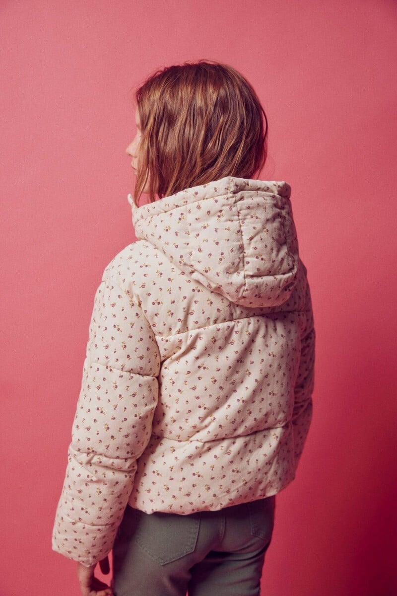 Cortefiel Chaqueta Acolchada Pana Flores Niña