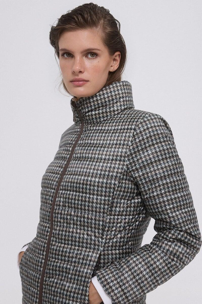 Cortefiel Chaqueta Acolchada Reversible Estampada