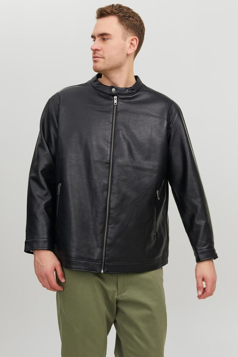 Cortefiel Chaqueta Biker Efecto Piel PLUS