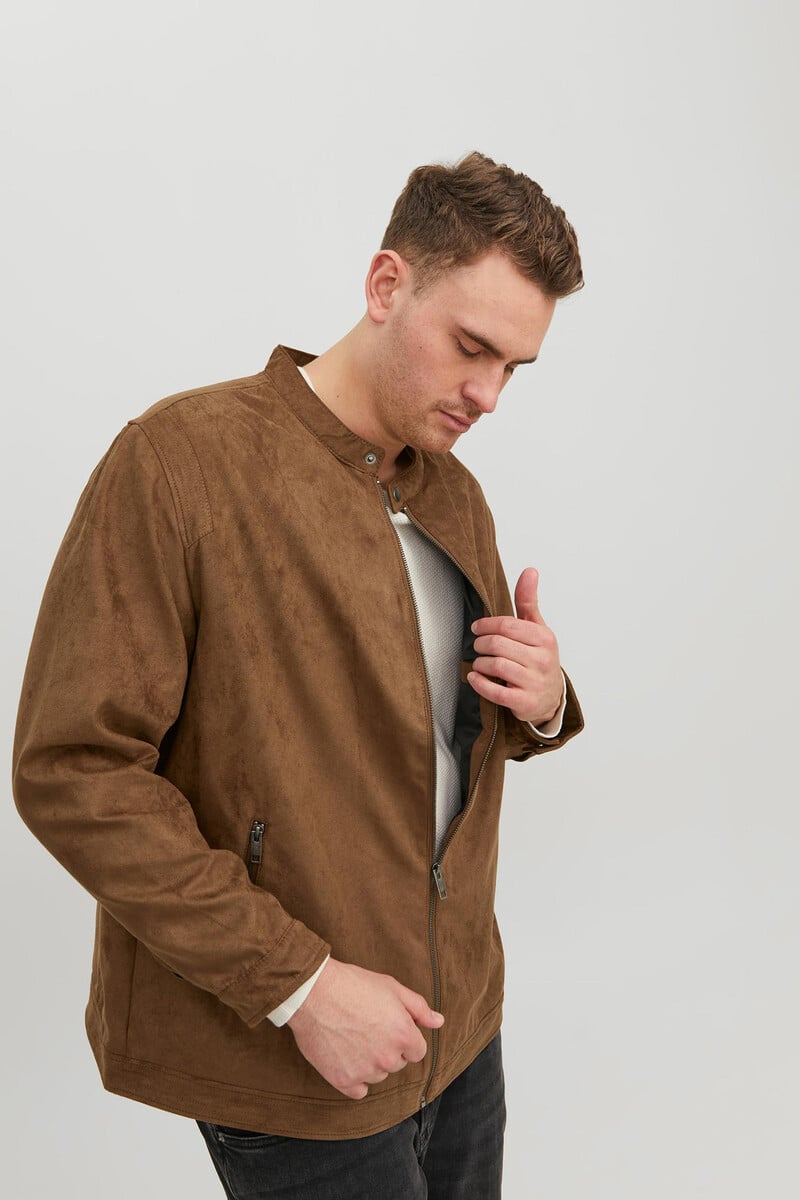 Cortefiel Chaqueta Biker Efecto Piel PLUS