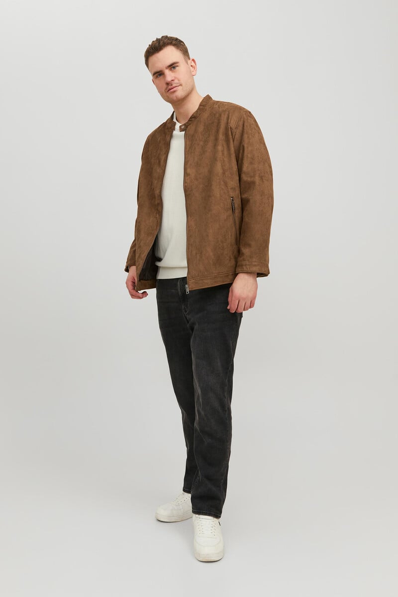 Cortefiel Chaqueta biker efecto piel PLUS