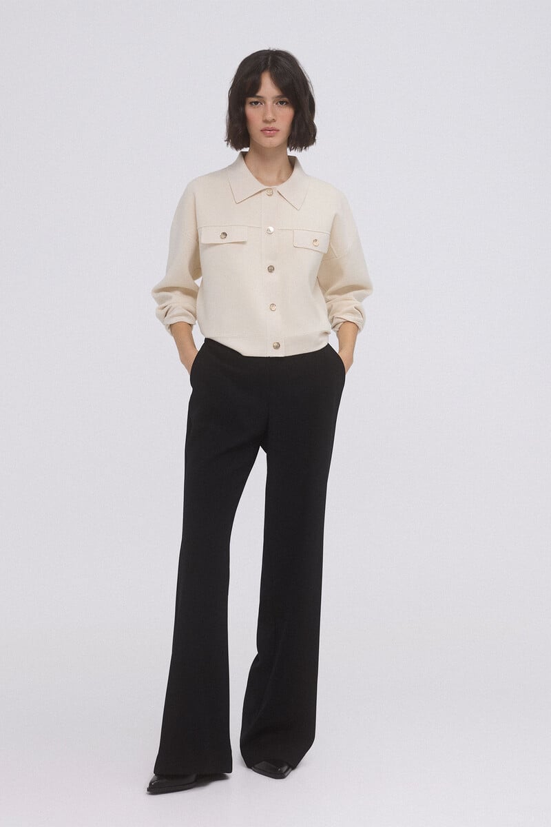 Cortefiel Chaqueta De Punto Cuello Polo