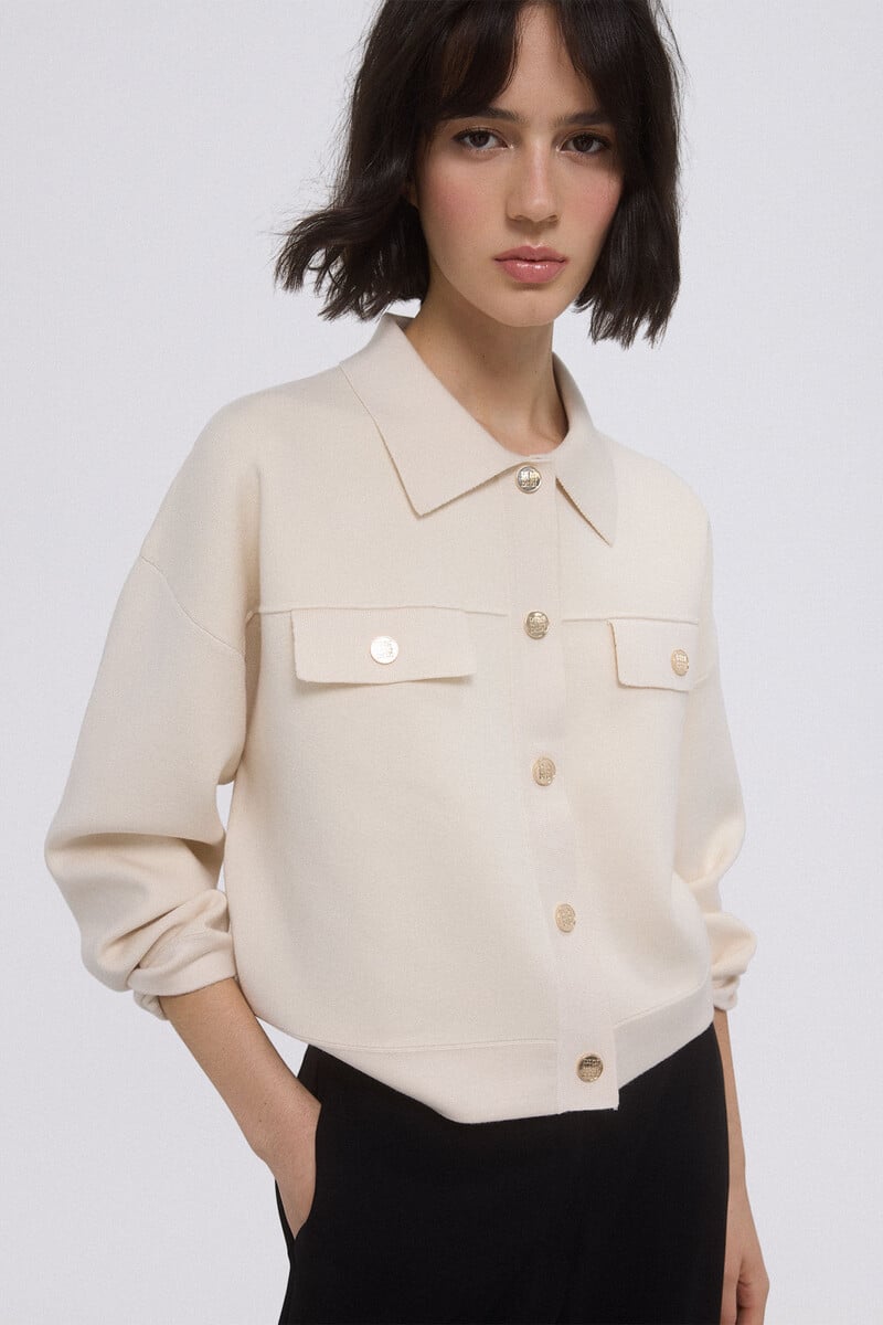 Cortefiel Chaqueta de punto cuello polo