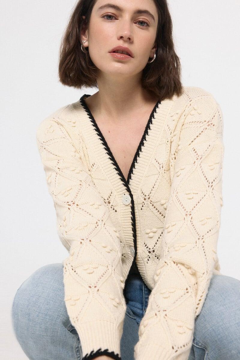 Cortefiel Chaqueta De Punto Manga Larga