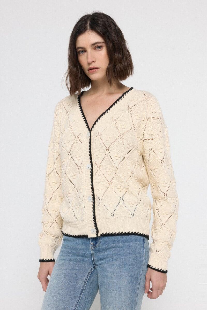 Cortefiel Chaqueta De Punto Manga Larga