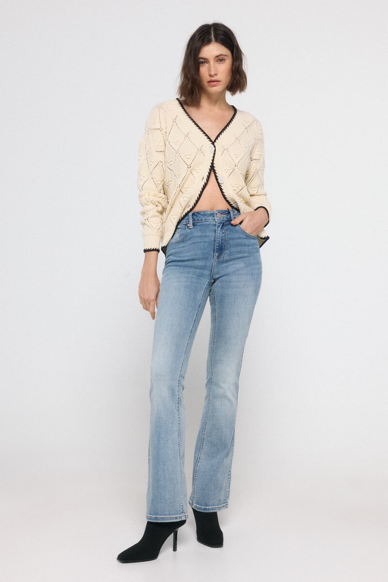 Cortefiel Chaqueta de punto manga larga