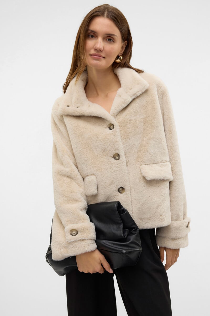 Cortefiel Chaqueta Efecto Peluche