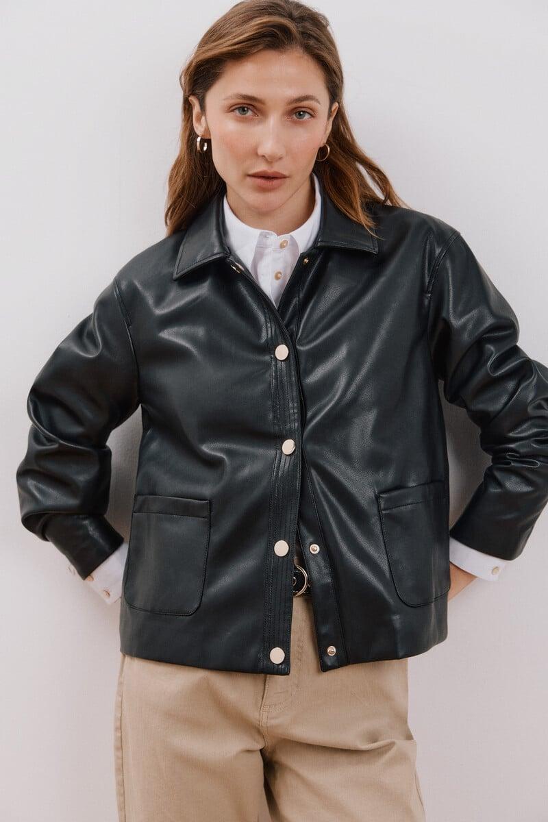 Cortefiel Chaqueta efecto piel