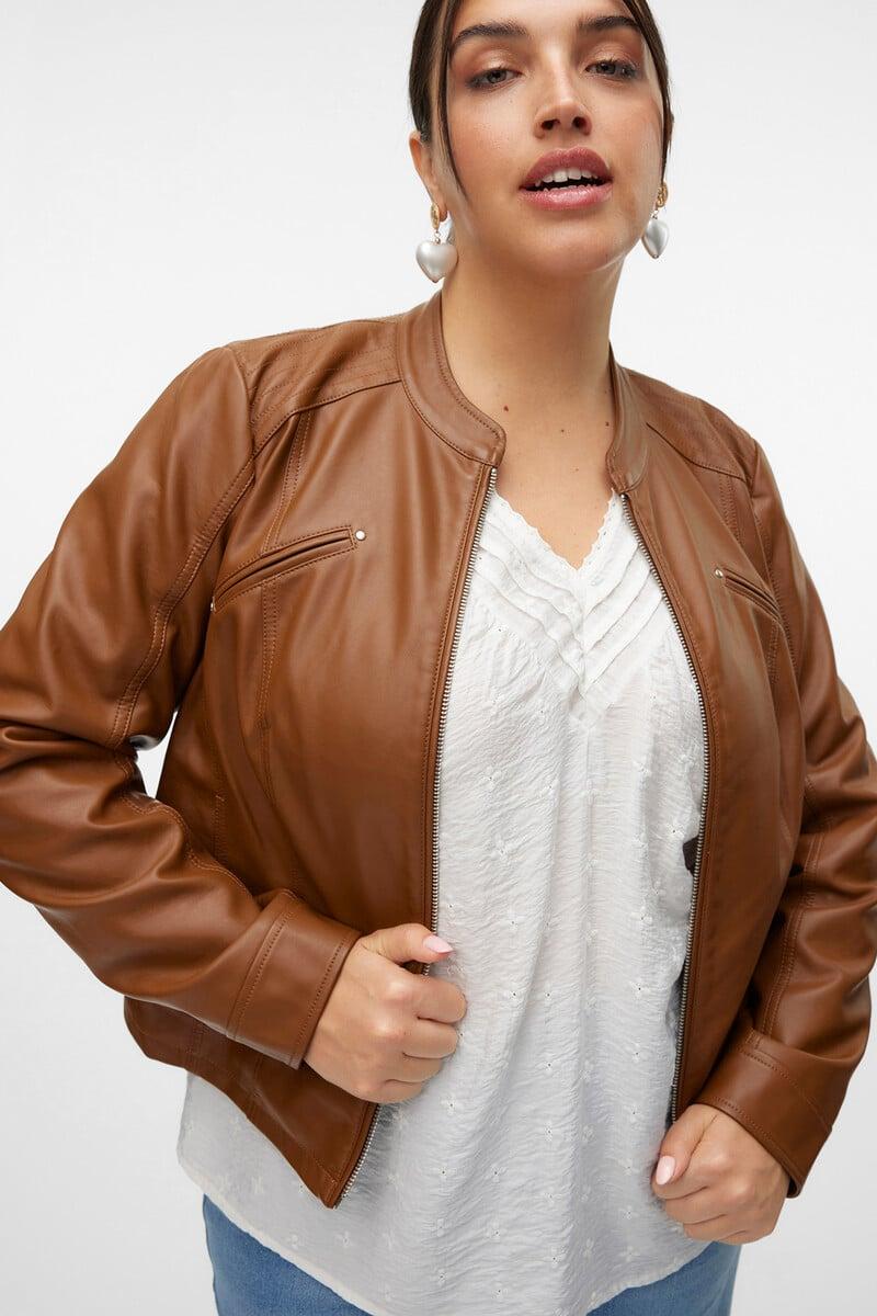 Cortefiel Chaqueta efecto piel talla grande
