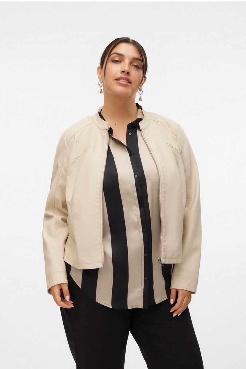 Cortefiel Chaqueta efecto piel talla grande