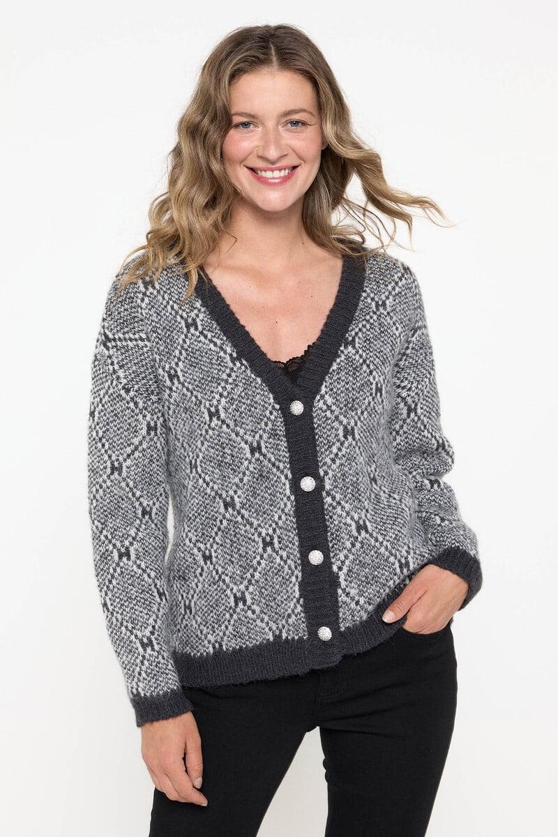 Cortefiel Chaqueta Estampada De Cuello Pico
