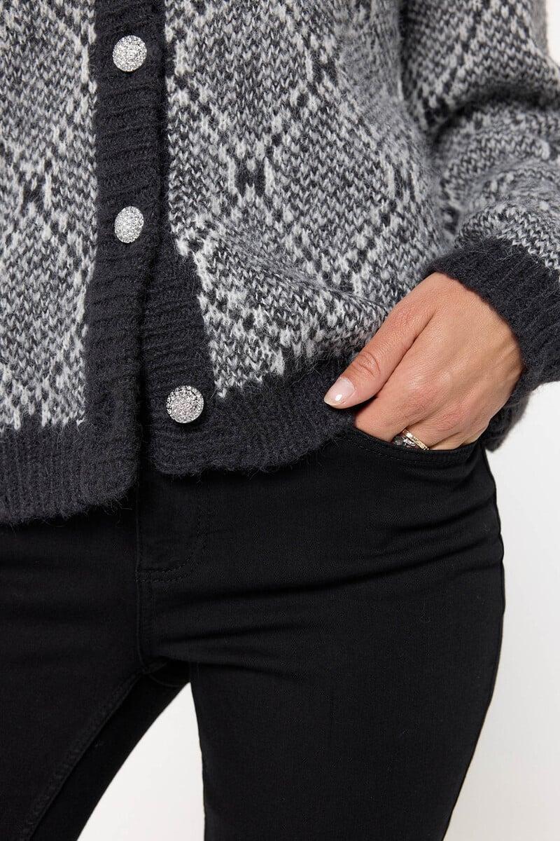 Cortefiel Chaqueta Estampada De Cuello Pico