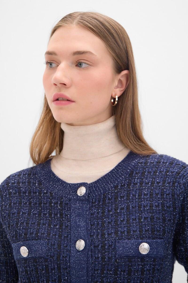 Cortefiel Chaqueta Jacquard Metalizado