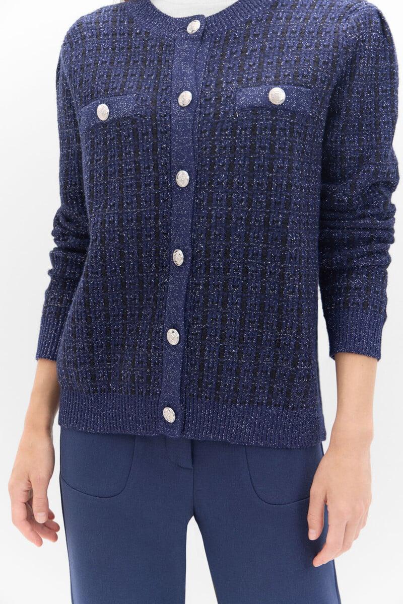 Cortefiel Chaqueta Jacquard Metalizado