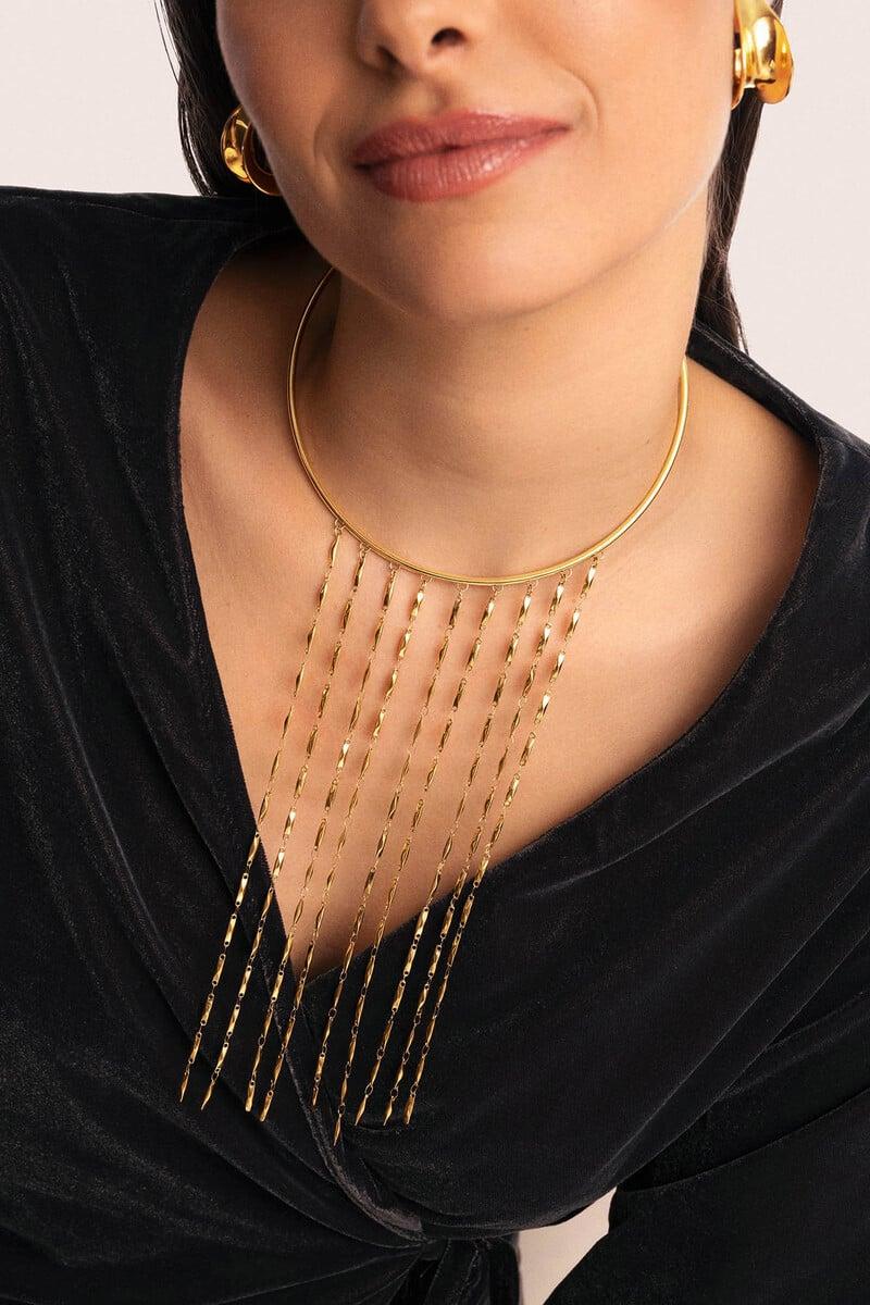 Cortefiel Choker Line Zahara Acero Baño Oro