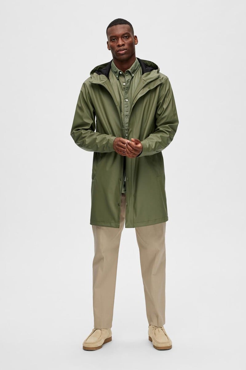 Cortefiel Chubasquero Impermeable Con Capucha