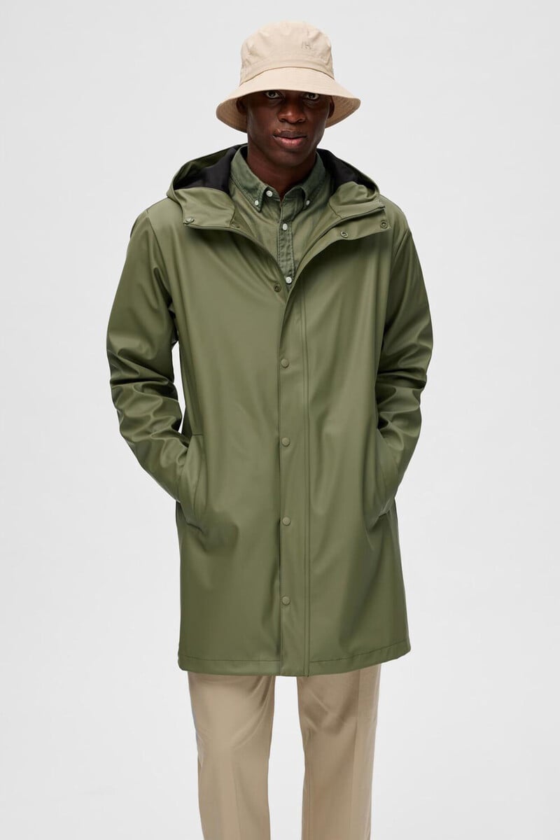 Cortefiel Chubasquero Impermeable Con Capucha
