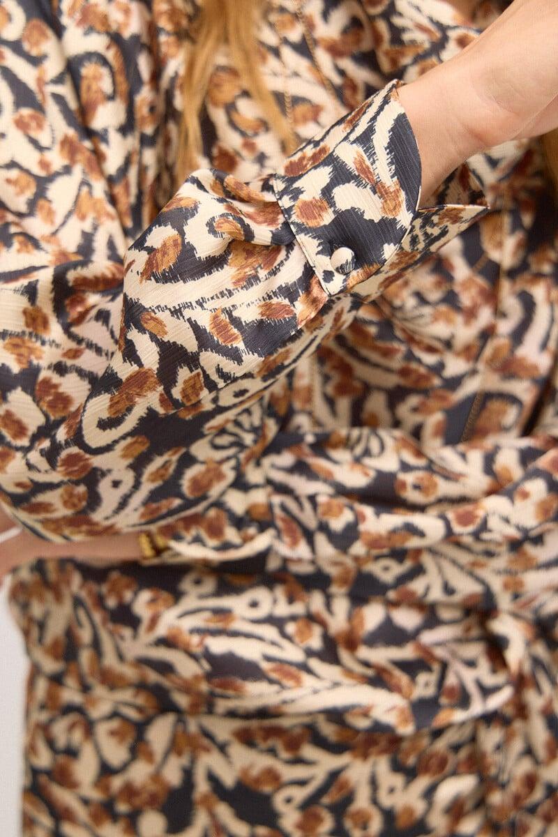 Cortefiel Ciara. Blusa Estampada Drapeado