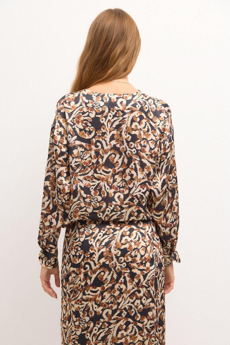 Cortefiel Ciara. Blusa Estampada Drapeado