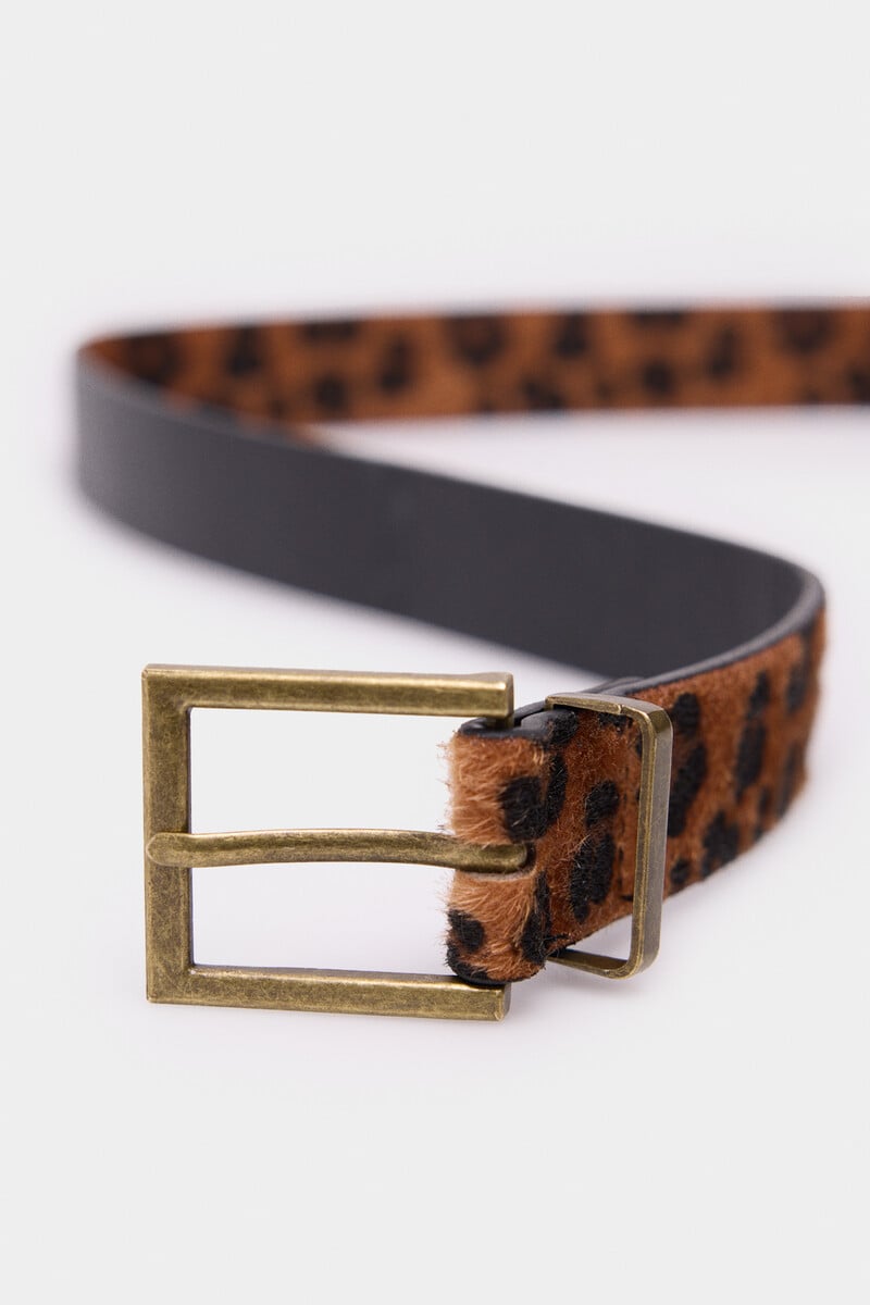 Cortefiel Cinturón Estampado Animal