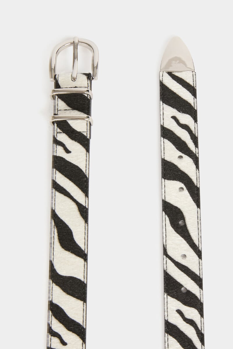 Cortefiel Cinturón Estampado De Cebra