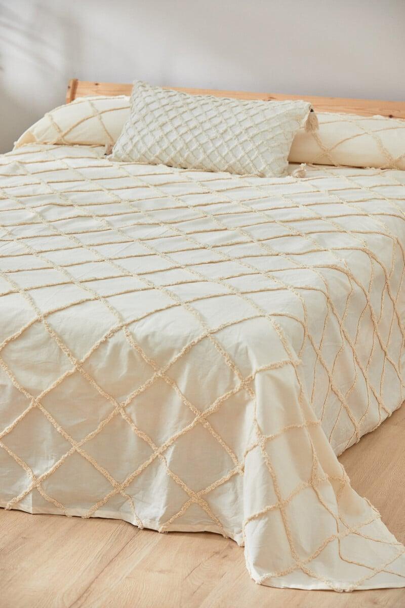 Cortefiel Colcha Con Tufting Crudo Royal