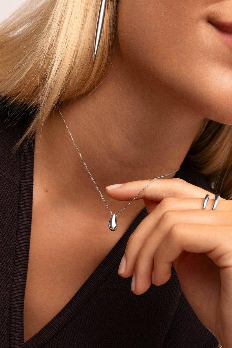 Cortefiel Collar Gota Plata