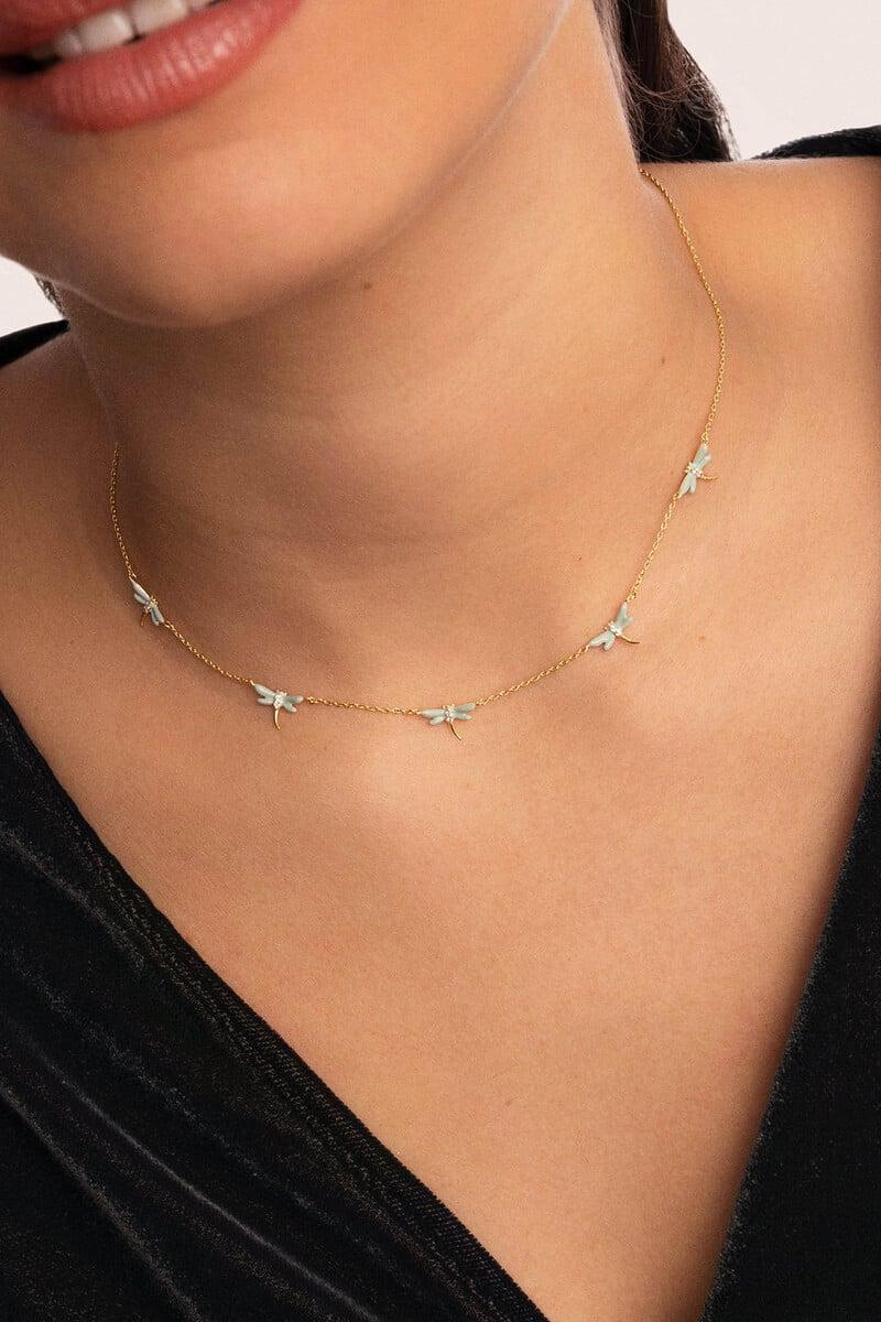 Cortefiel Collar Libélula Baño Oro