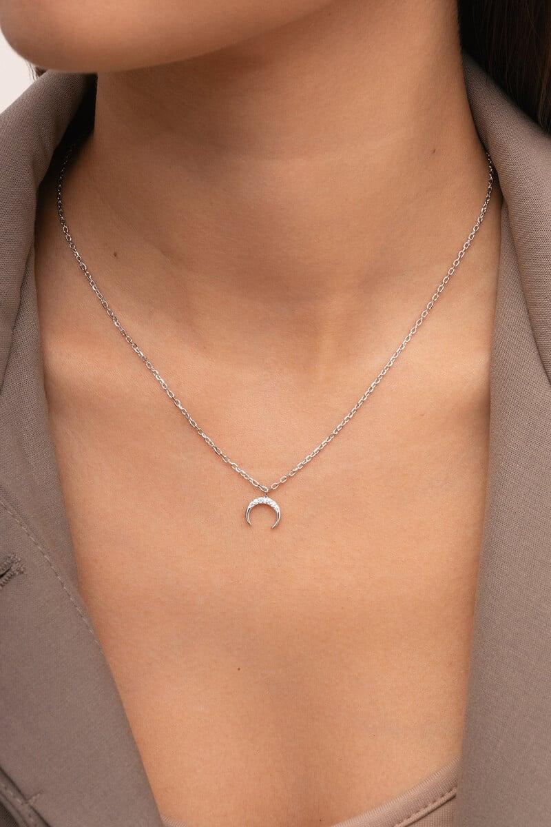 Cortefiel Collar Lunera Plata