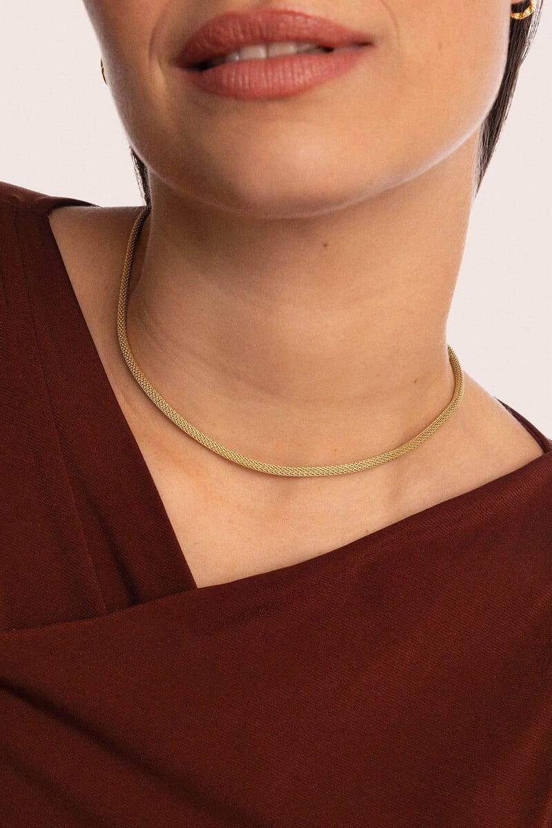 Cortefiel Collar Mara Acero Baño Oro