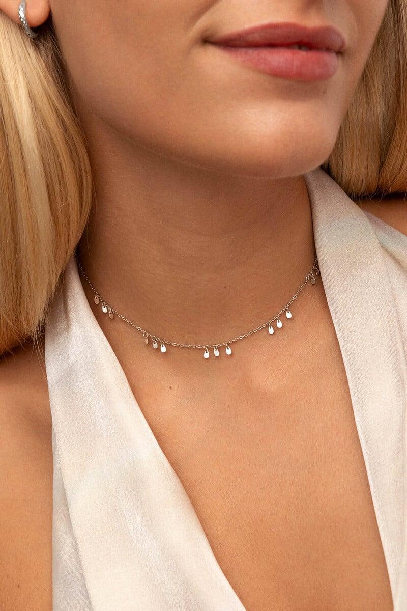 Cortefiel Collar Mini Gota Charms Acero