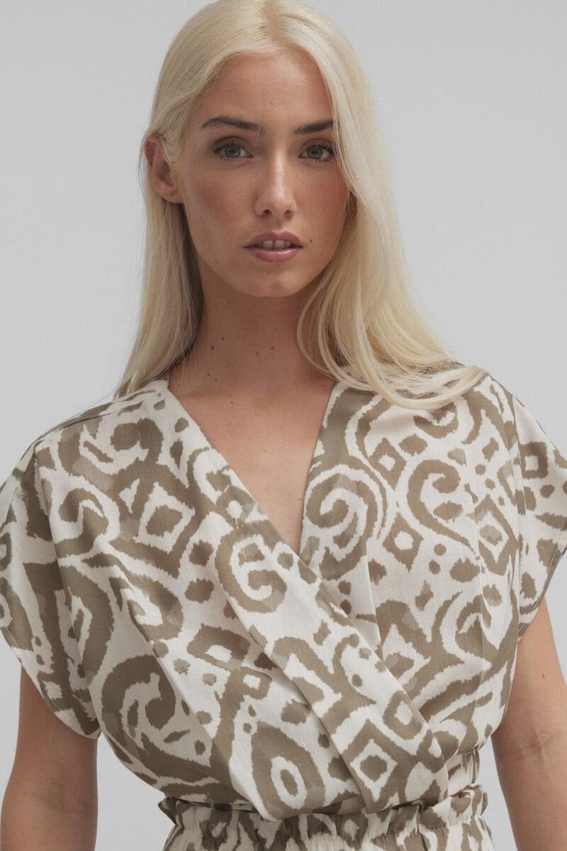 Cortefiel Crop top estampado etnico