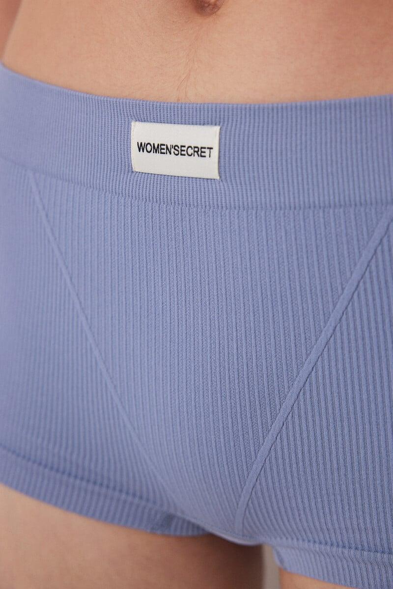 Cortefiel Culotte Canalé Azul Seamless