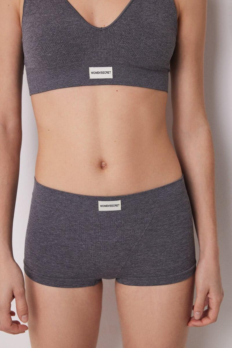 Cortefiel Culotte Canalé Gris Seamless