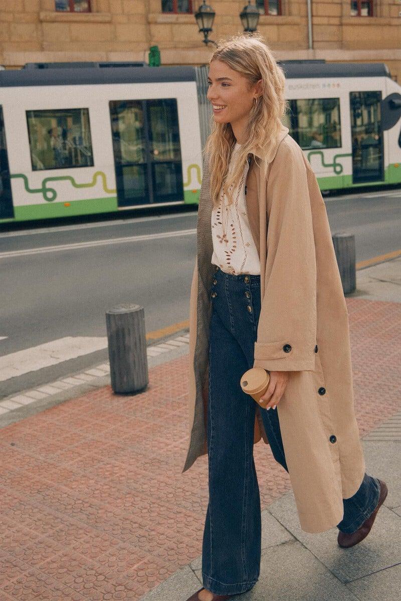 Cortefiel Danae. Gabardina Larga Oversize