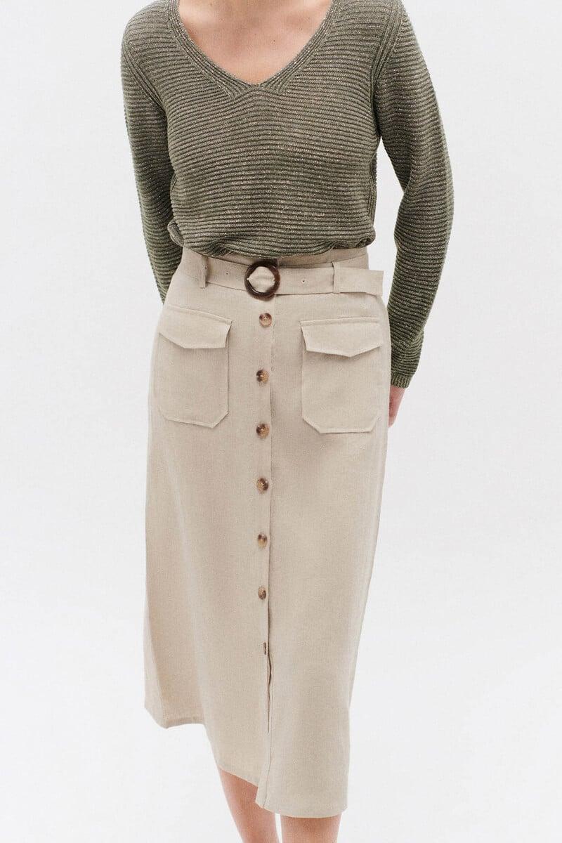 Cortefiel Falda Agnes 100 % Lino