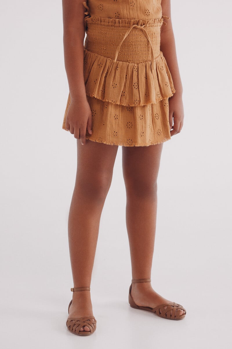 Cortefiel Falda Bordado Suizo Niña