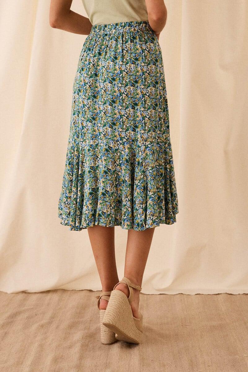 Cortefiel Falda Con Flores Hailey