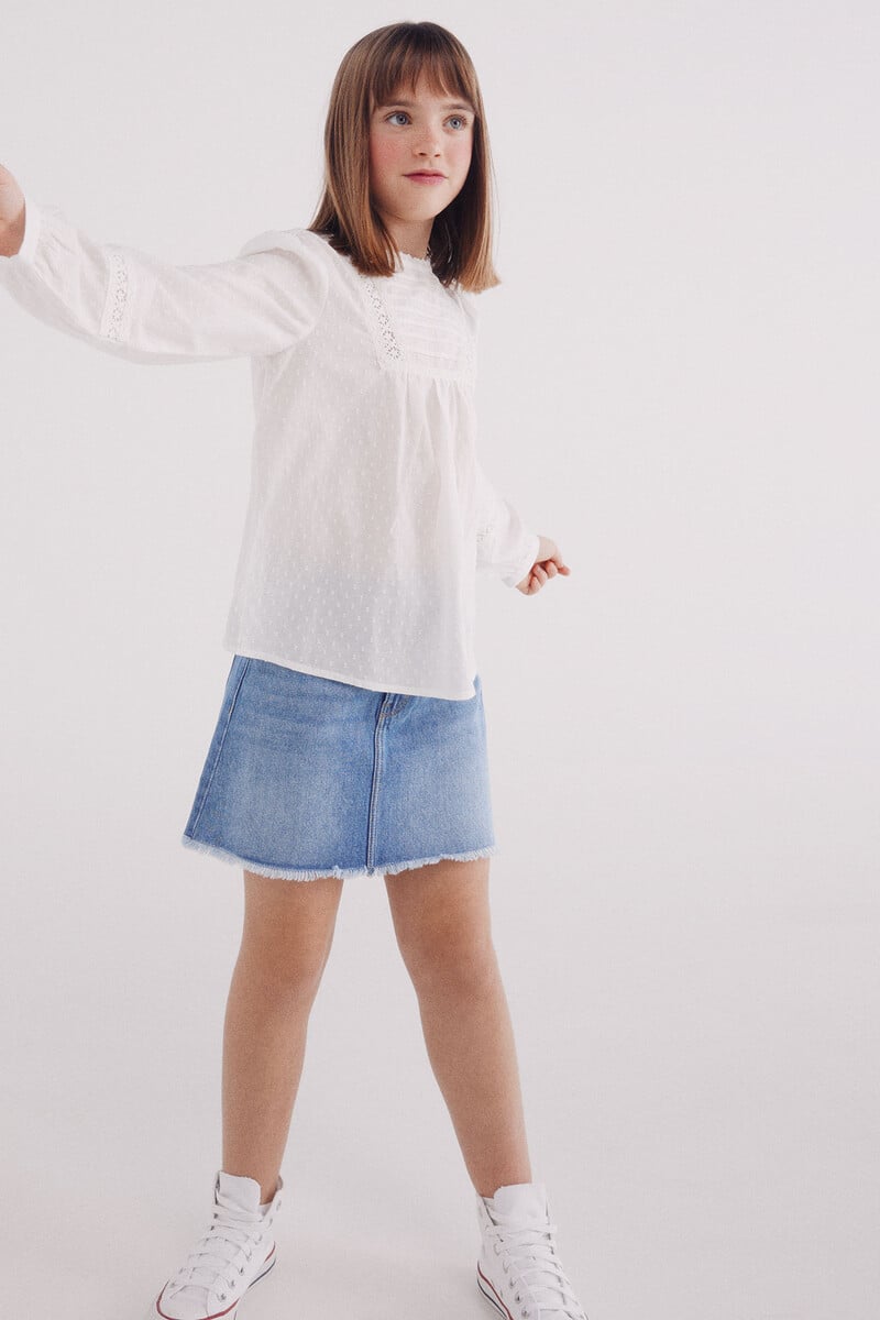 Cortefiel Falda Denim Niña