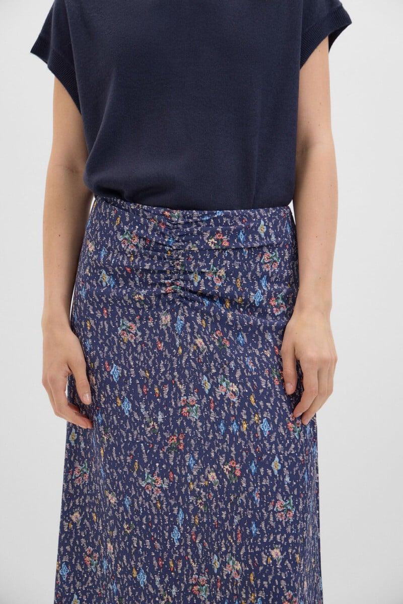 Cortefiel Falda Estampada Fruncido