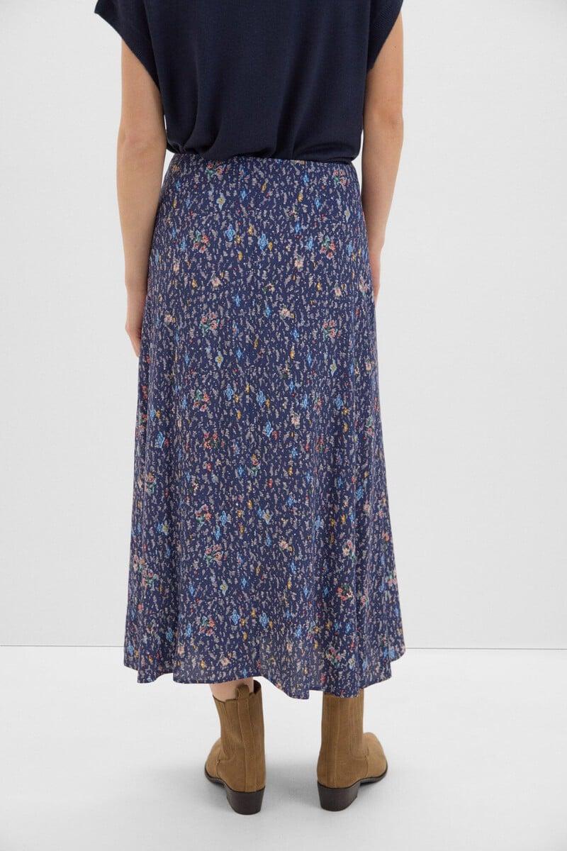 Cortefiel Falda Estampada Fruncido