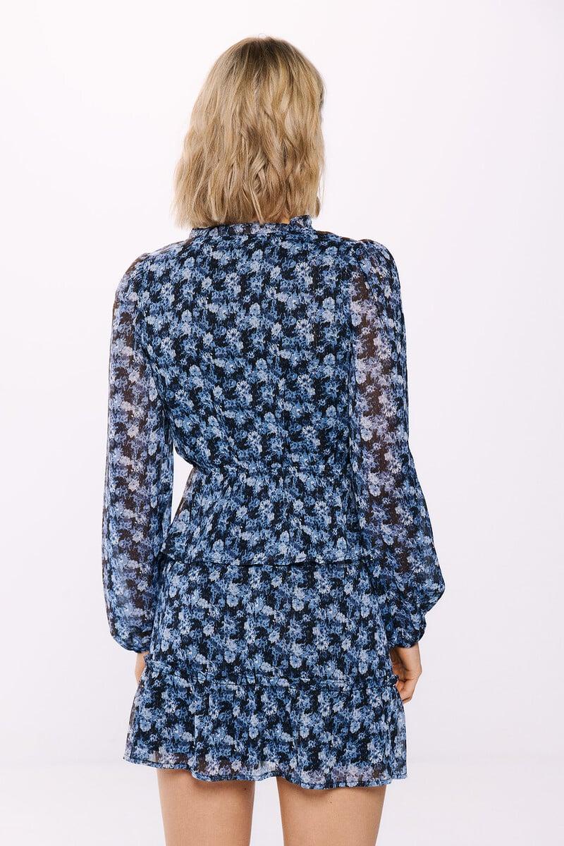 Cortefiel Falda Gasa Lurex Estampada