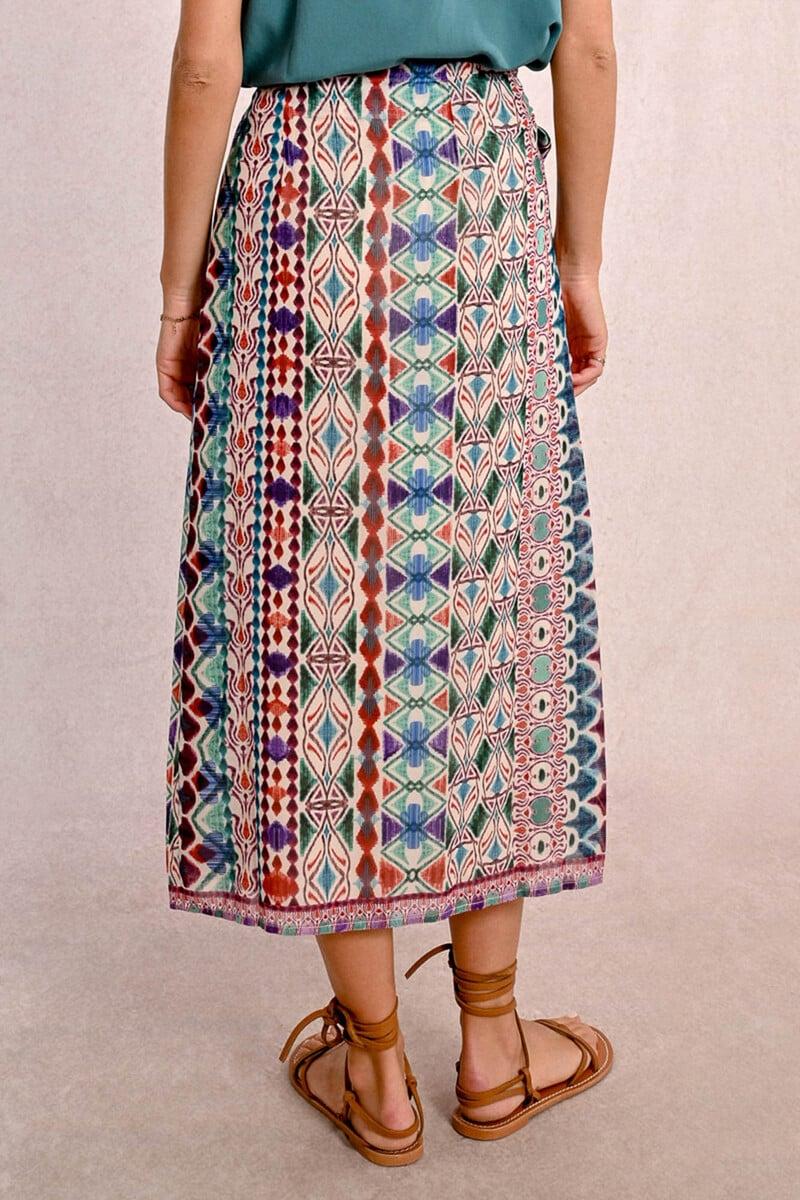 Cortefiel Falda Larga Con Estampado Y Lazada