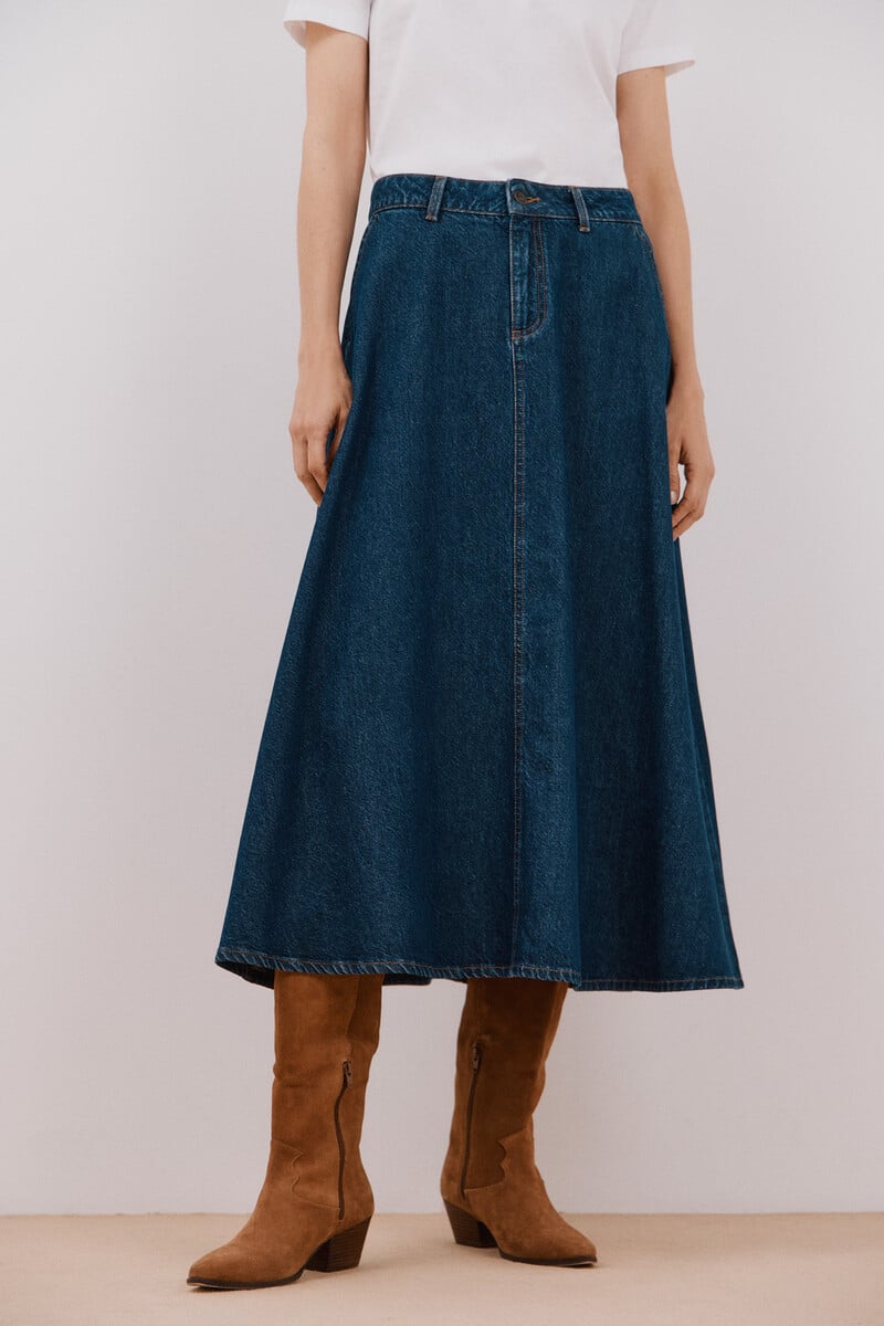 Cortefiel Falda Larga Vaquera