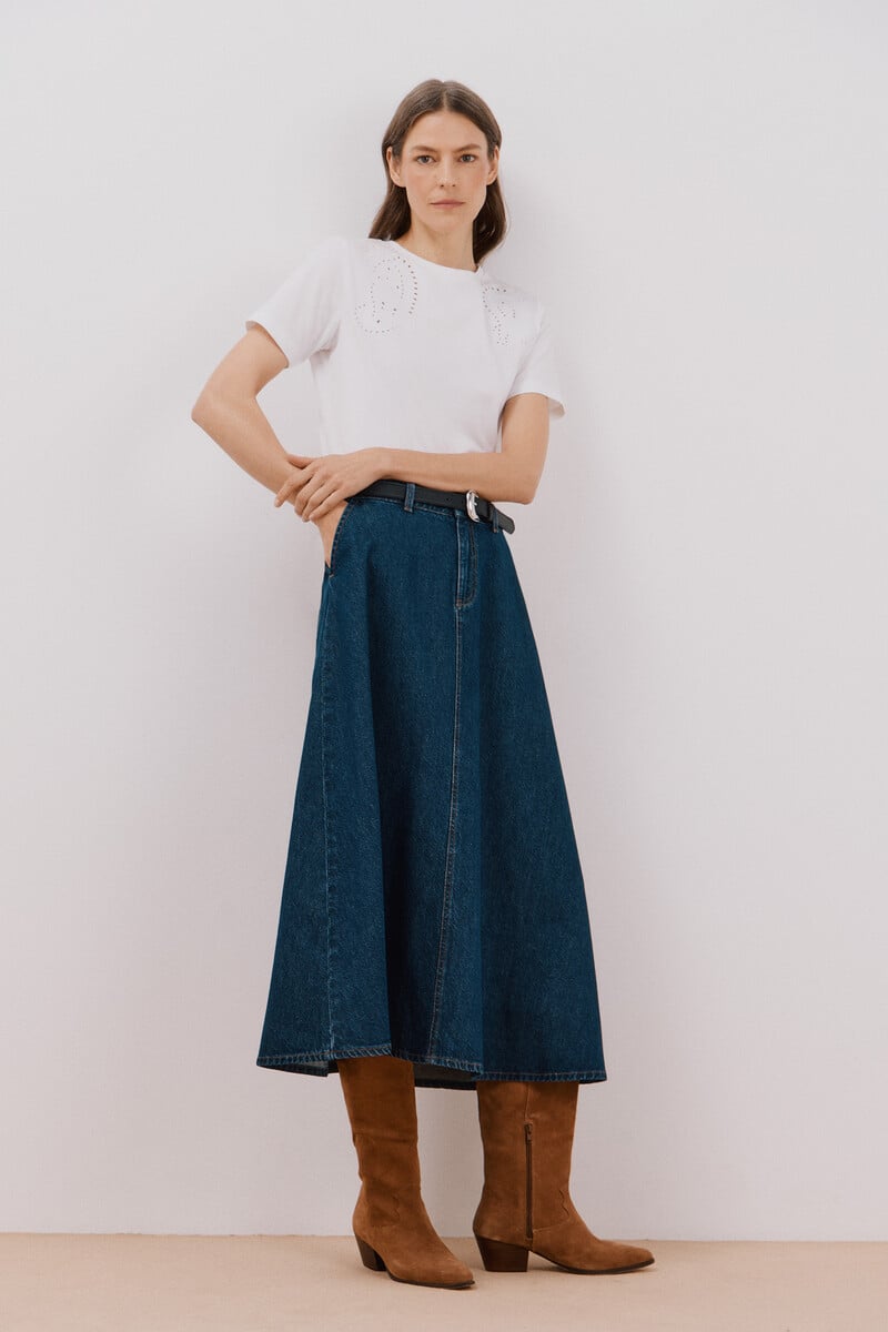 Cortefiel Falda Larga Vaquera