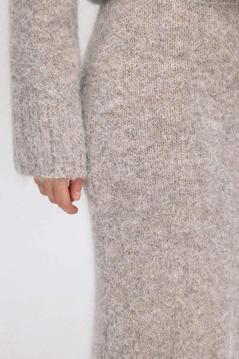 Cortefiel Falda Midi Confeccionada Con Alpaca