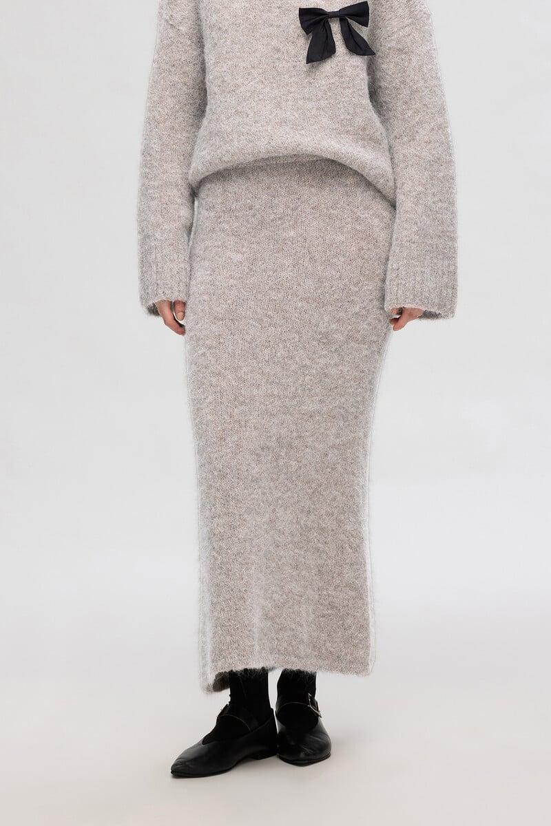 Cortefiel Falda Midi Confeccionada Con Alpaca